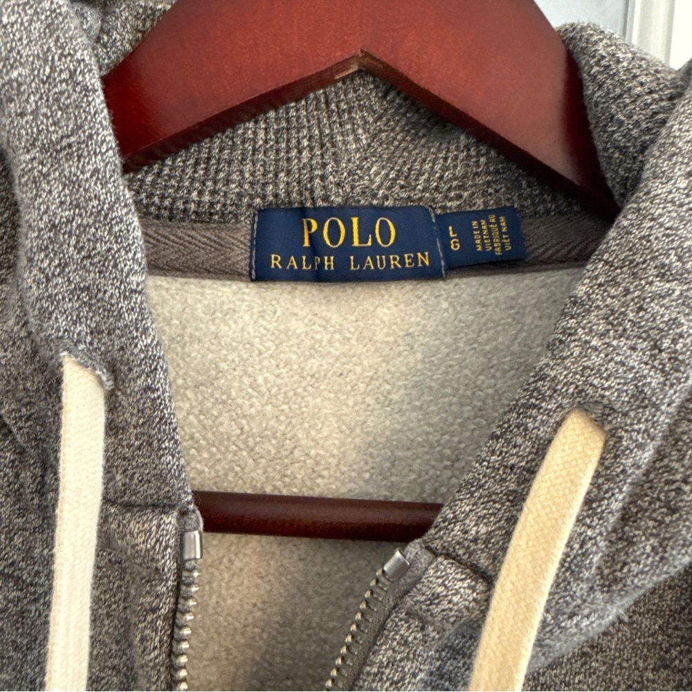 POLO RALPH LAUREN Men’s Gray Full Zip Hoodie Size L - Picture 3 of 4